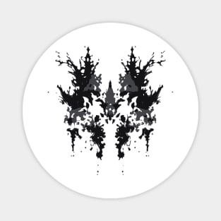 Rorschach Inkblot Gray Black Design Magnet